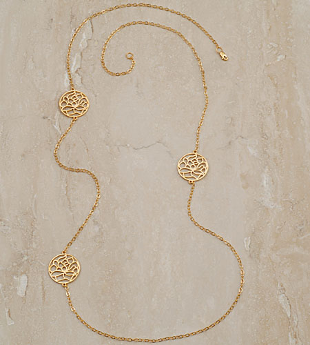 eco friendly Lotus Flower Necklace in Gold, Reclaimed Sterling Silver with 24kt Vermeil